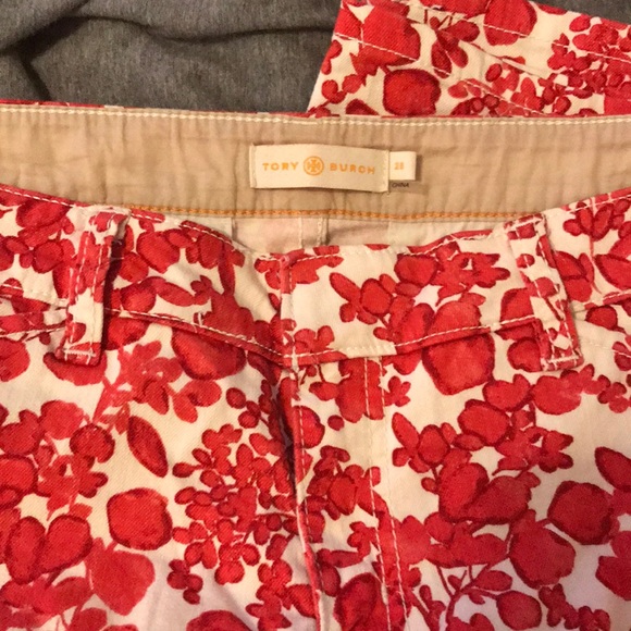Tory Burch Apple tree printed slacks - Picture 1 of 3
